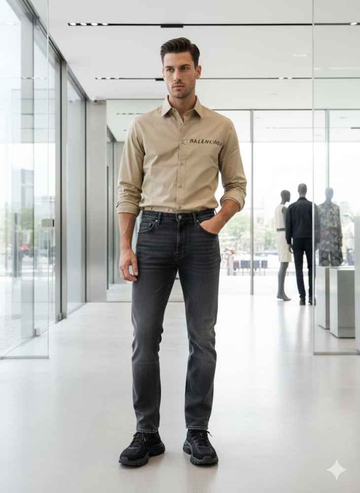 Balenciaga Brown Premium Quality Shirt-thumb-1