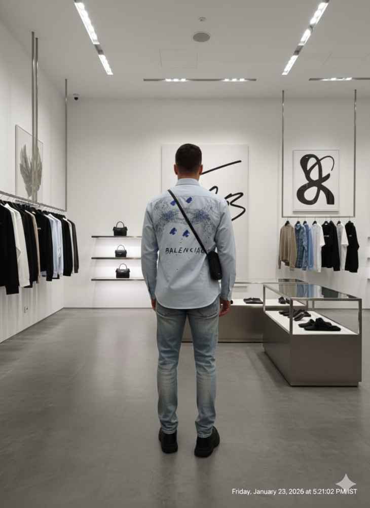 Balenciaga Skyblue Premium Quality Shirt-thumb-1