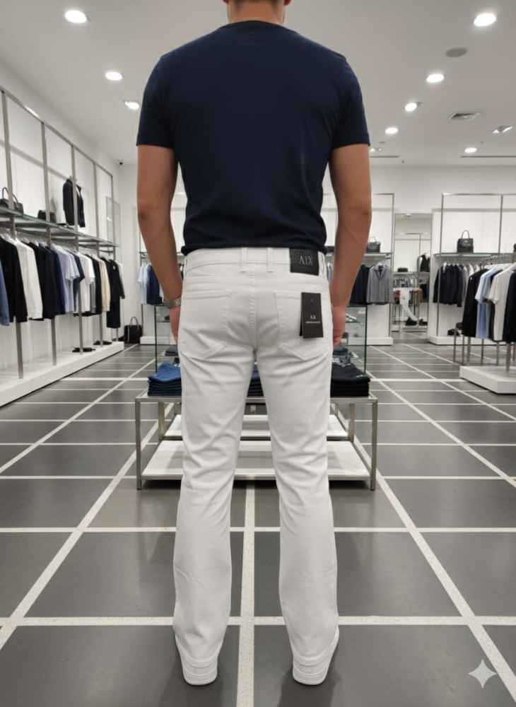 Armani Exchange White Premium Quality Jeans-thumb-2