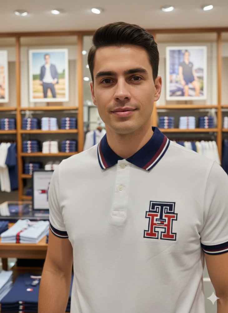 Tommy Hilfiger White Premium Quality Tees-thumb-1