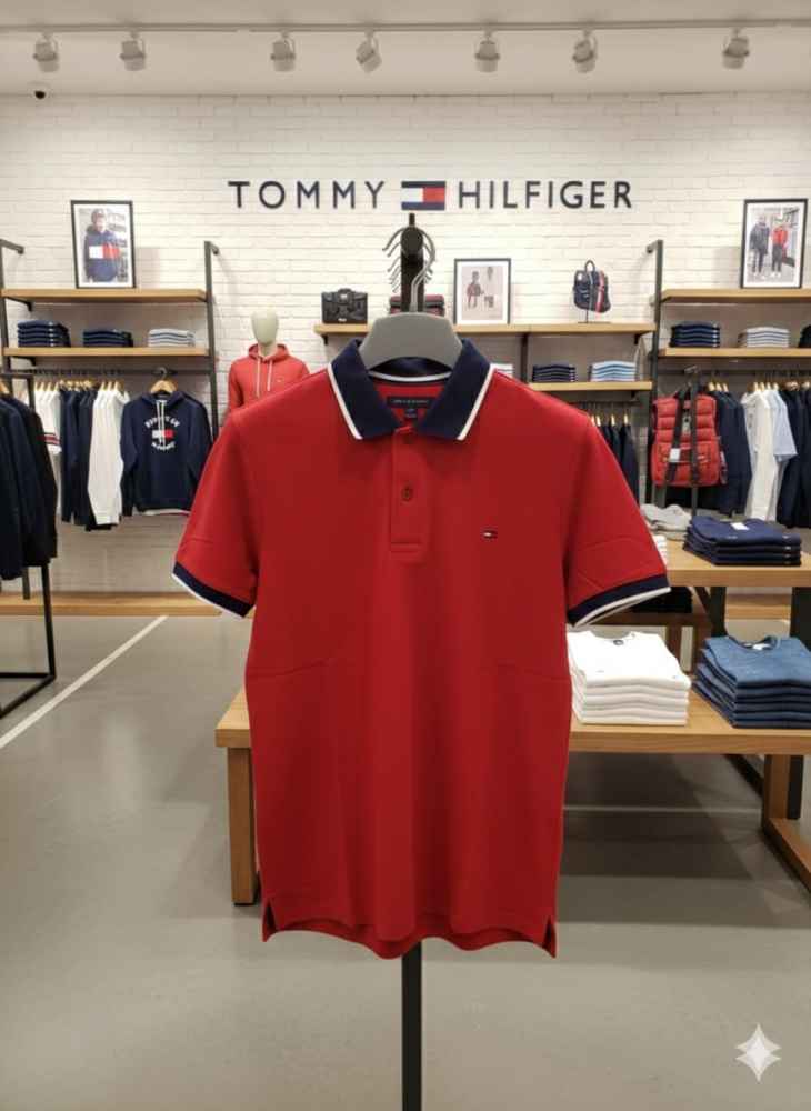 Tommy Hilfiger Red Premium Quality Tees-thumb-3