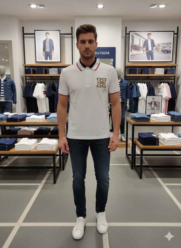 Tommy Hilfiger White Premium Quality Tees-thumb-0