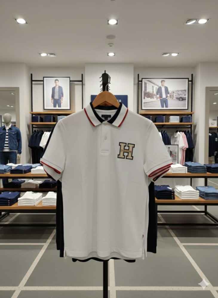 Tommy Hilfiger White Premium Quality Tees-thumb-1