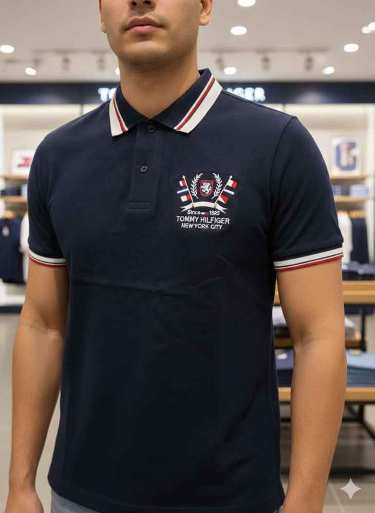 Tommy Hilfiger Black Premium Quality Tees-thumb-1