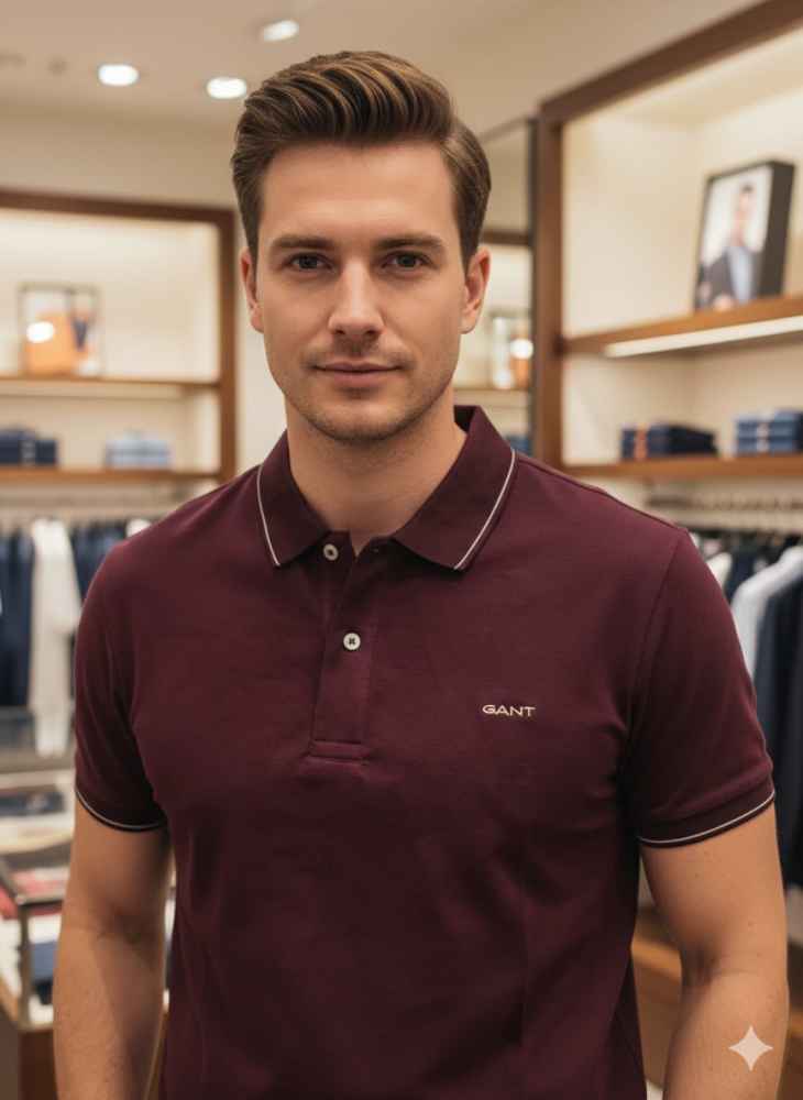 Gant Maroon Premium Quality T-shirt-1
