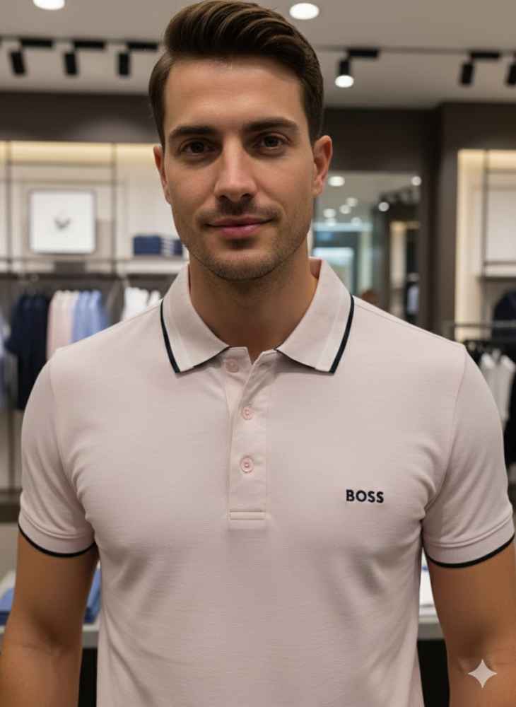 Hugo Boss Light Pink Premium Quality Tees-1