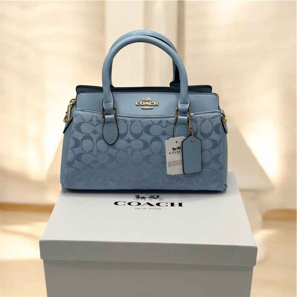 Coach C Logo Darcie Skyblue Hand Bag-thumb-0