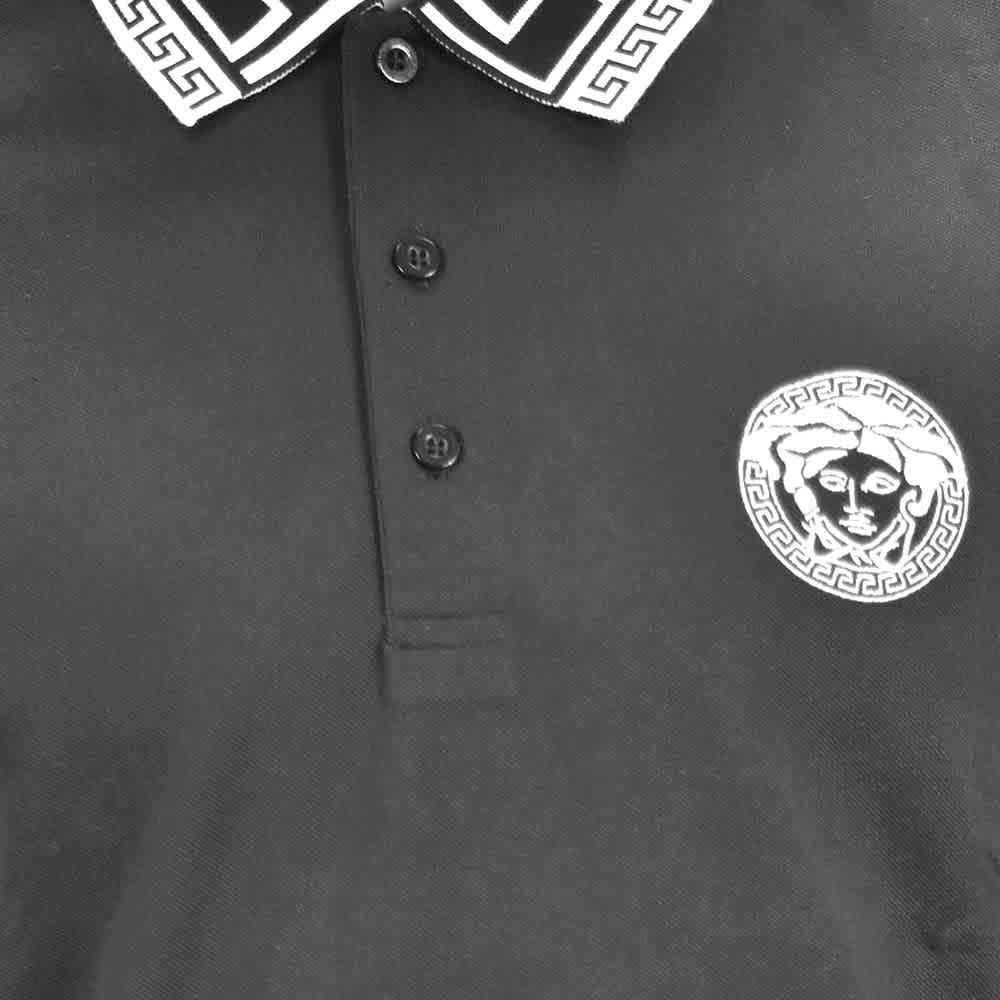 Versace Embroidered logo Black Premium Polo T-shirt-4