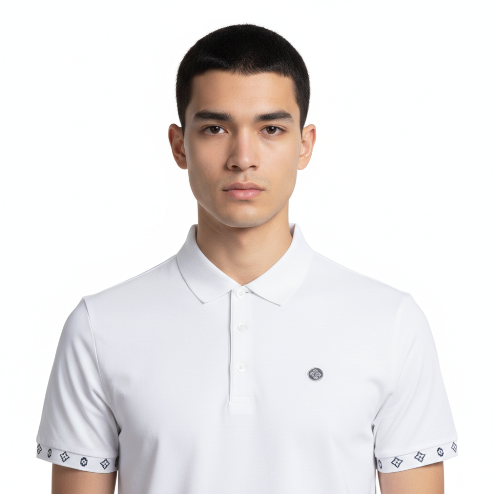 Louis Vuitton White Premium Luxury Polo T-shirt-3