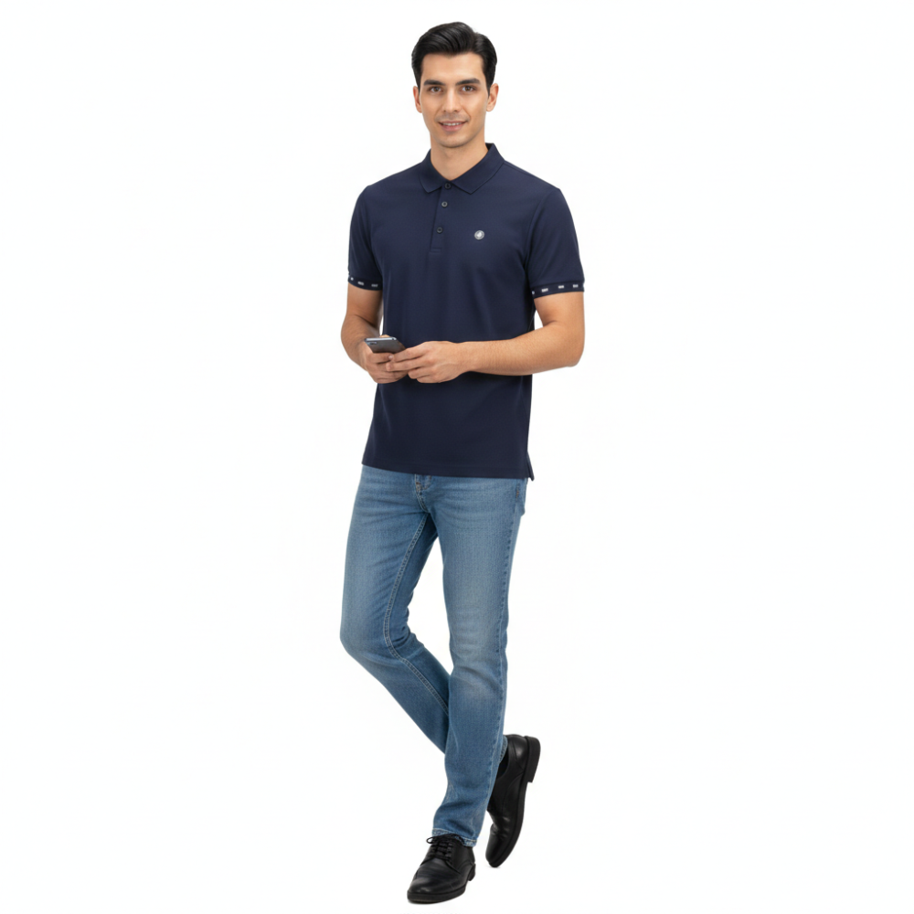 Louis Vuitton Navy Blue Premium Quality Polo T-shirt-4