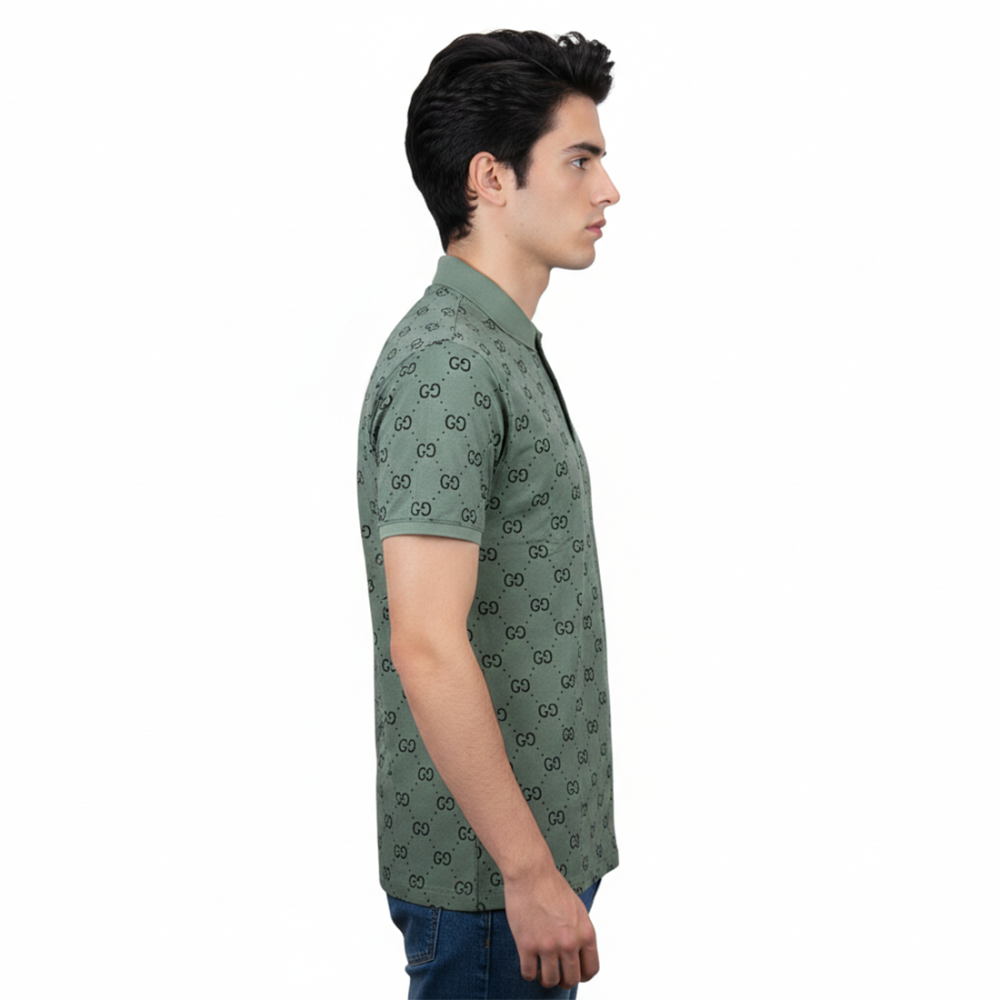 Gucci Green Premium Quality Polo Tees-thumb-3