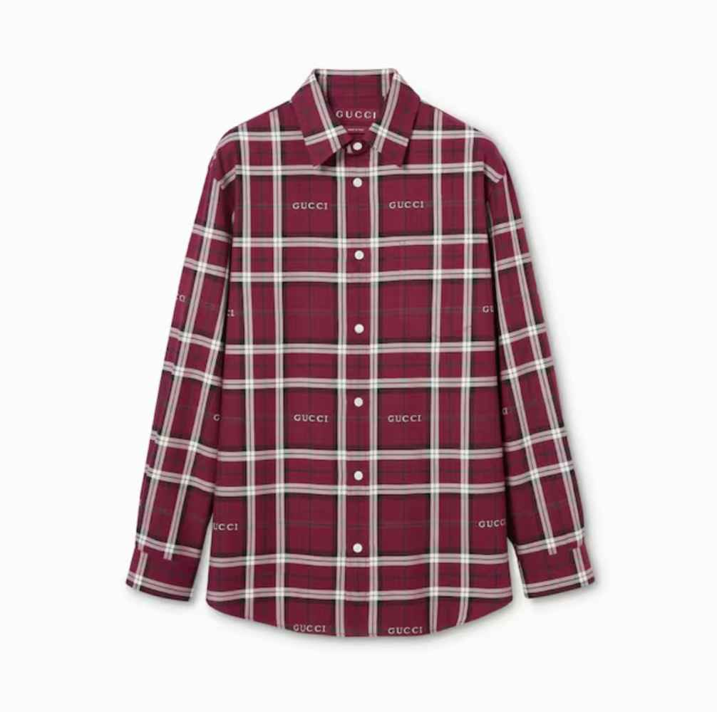 Gucci Wine Premium Quality Cotton Shirt-1