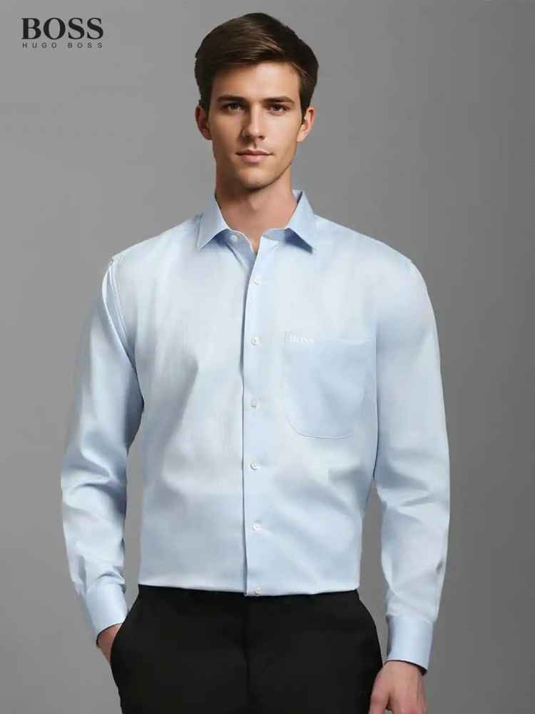 Boss Sky Blue Premium Quality Shirt-thumb-0