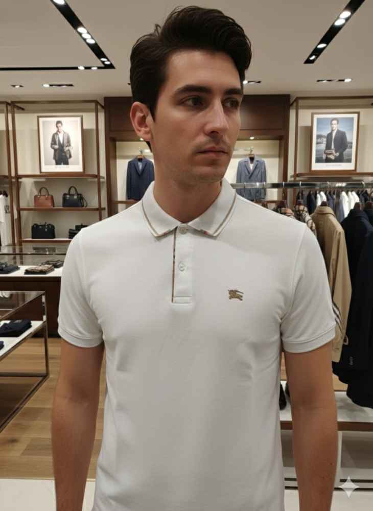 Burberry White Premium Quality T-shirt-1