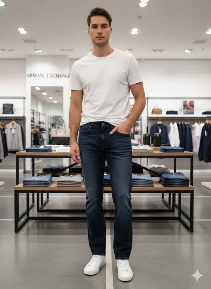 Armani Exchange Blue Premium Quality Jeans-thumb-3