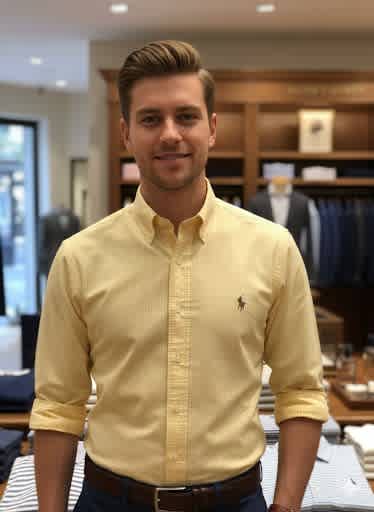 Ralph Lauren Yellow Premium Quality Cotton Shirt-1