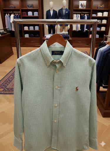 Ralph Lauren Green Premium Quality Cotton Shirt-thumb-2