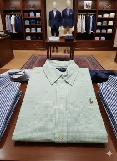 Ralph Lauren Green Premium Quality Cotton Shirt-thumb-3