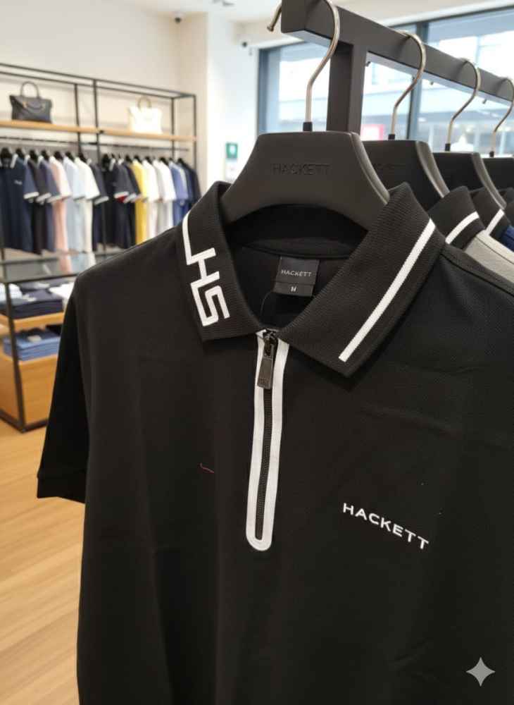 Hackett Black Premium Quality Polo T-shirt-thumb-4