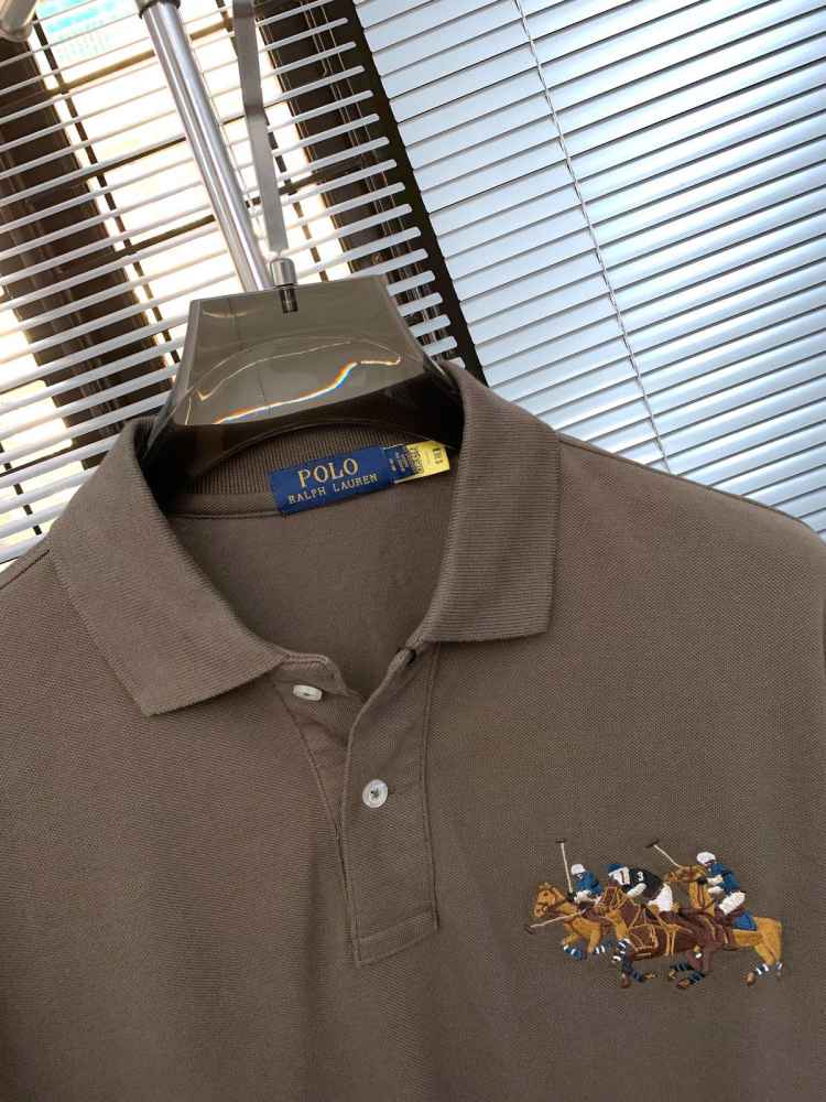 Ralph Lauren Brown Premium Collar T-shirt-3