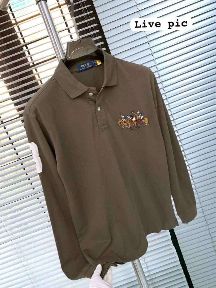 Ralph Lauren Brown Premium Collar T-shirt-2