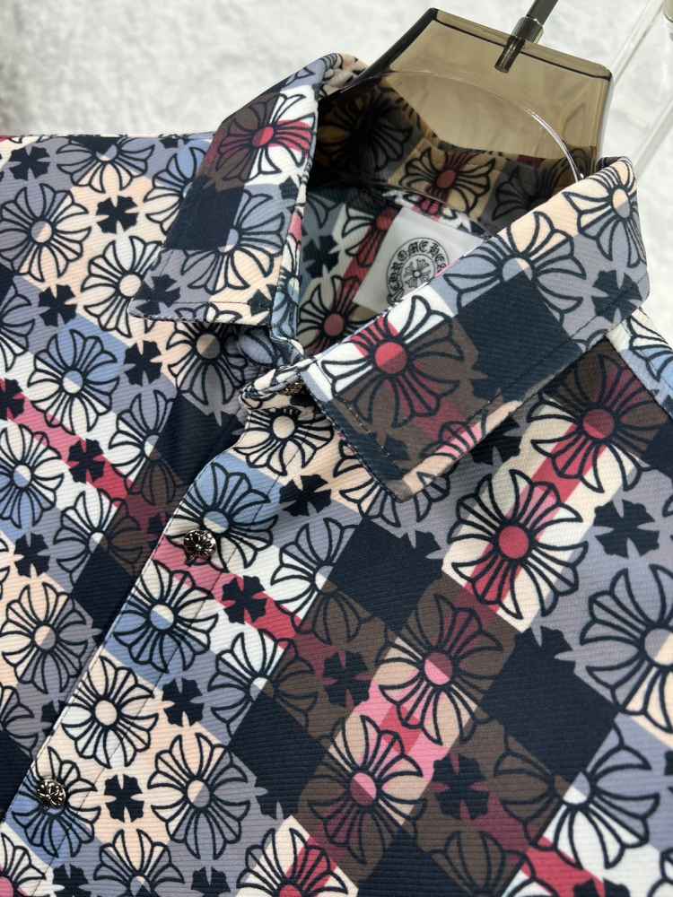 Chrome Hearts Printed Pink Premium Quality Shirt-thumb-3