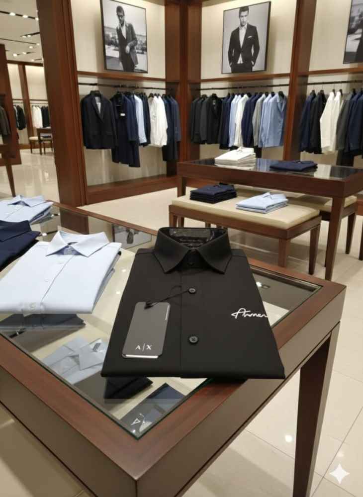 Armani Exchange Black Premium Quality Cotton Shirt-4