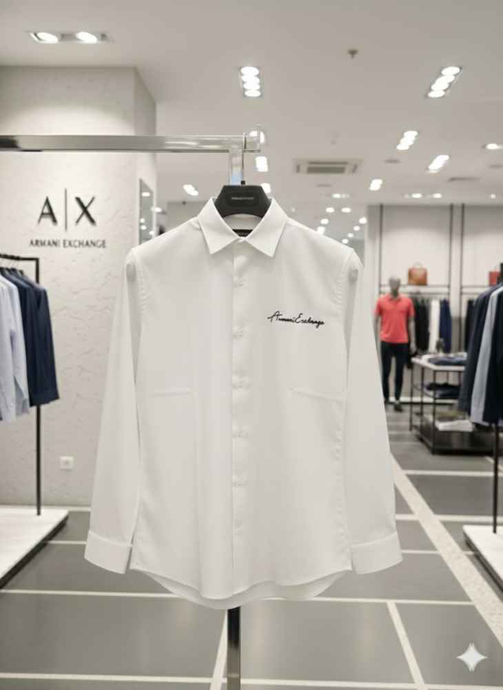 Armani Exchange White Premium Quality Cotton Shirt-3
