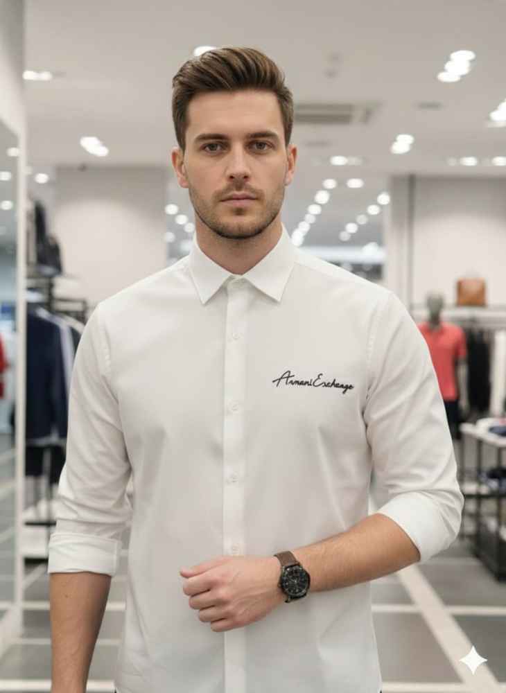 Armani Exchange White Premium Quality Cotton Shirt-1