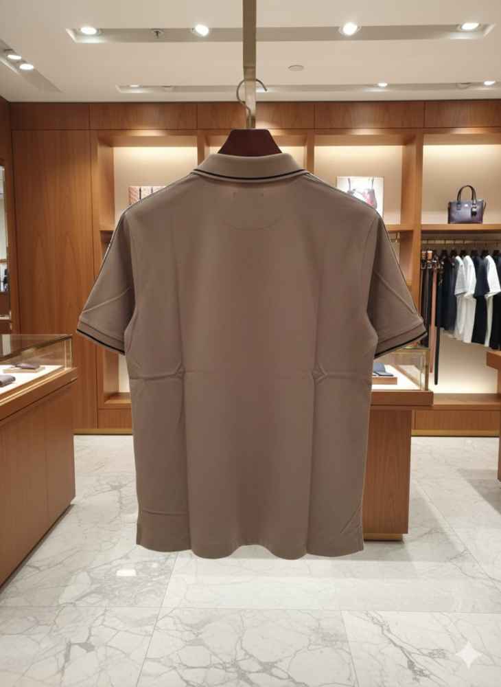 Louis Vuitton Brown Embroidery Logo Premium T-shirt-thumb-3