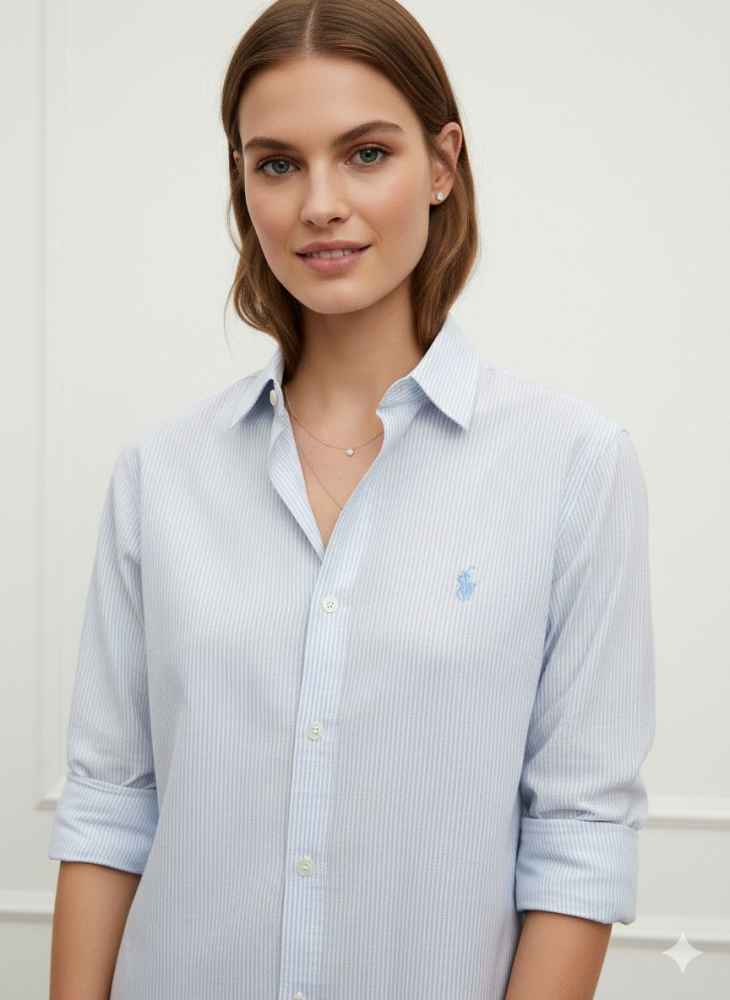 Ralph Lauren Sky Blue Premium Quality Women Shirt-thumb-0