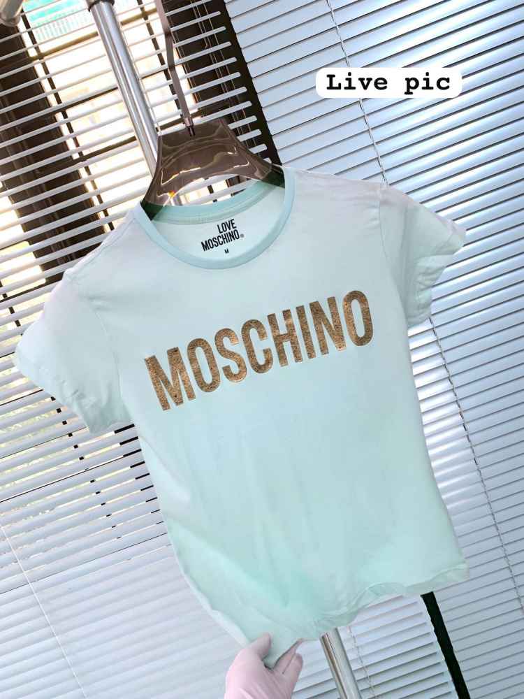 Moschino Sky Blue Premium Quality Women T-shirt-thumb-1