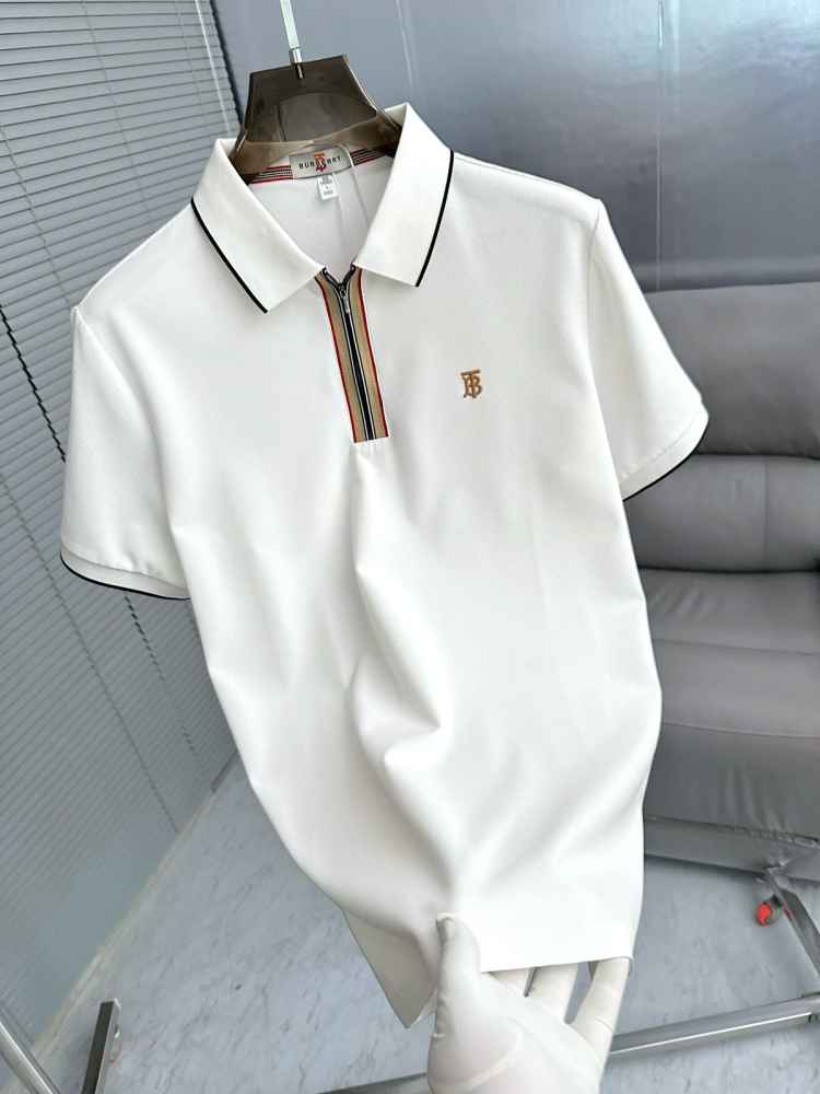 Burberry White Premium Exclusive Polo T-shirt-thumb-1