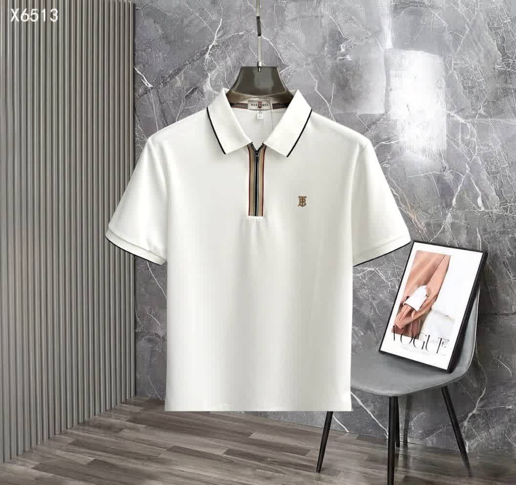 Burberry White Premium Exclusive Polo T-shirt-thumb-0