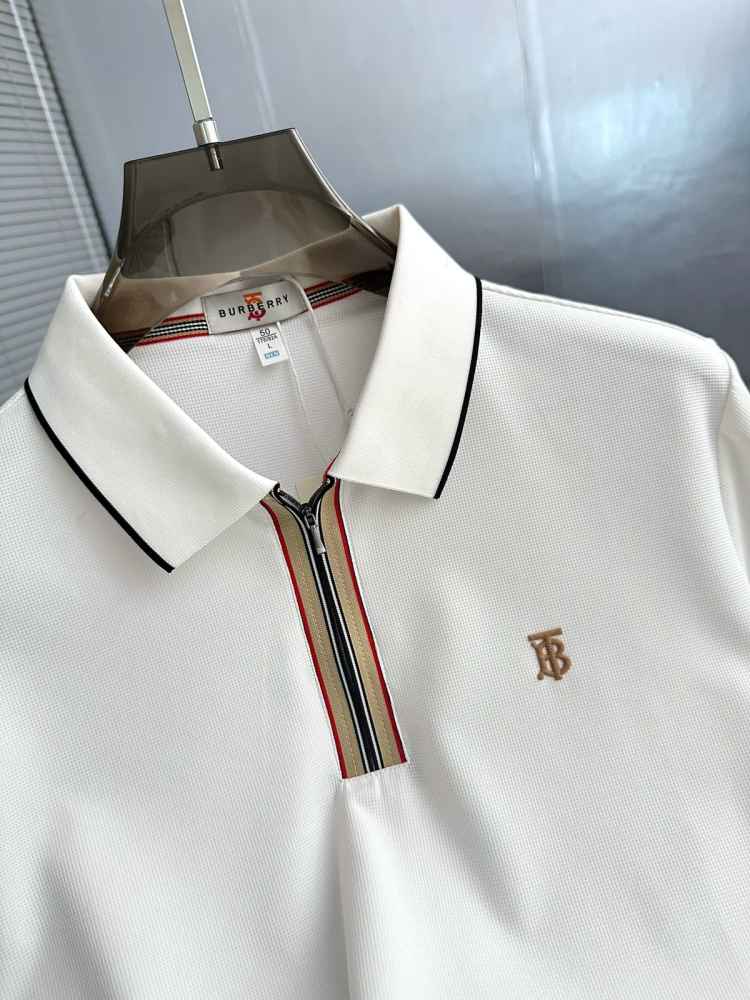 Burberry White Premium Exclusive Polo T-shirt-thumb-2