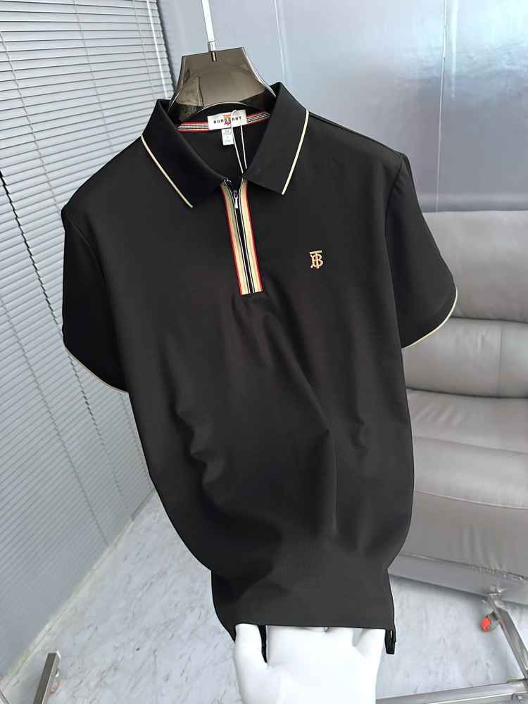 Burberry Black Premium Exclusive Polo T-shirt-thumb-1