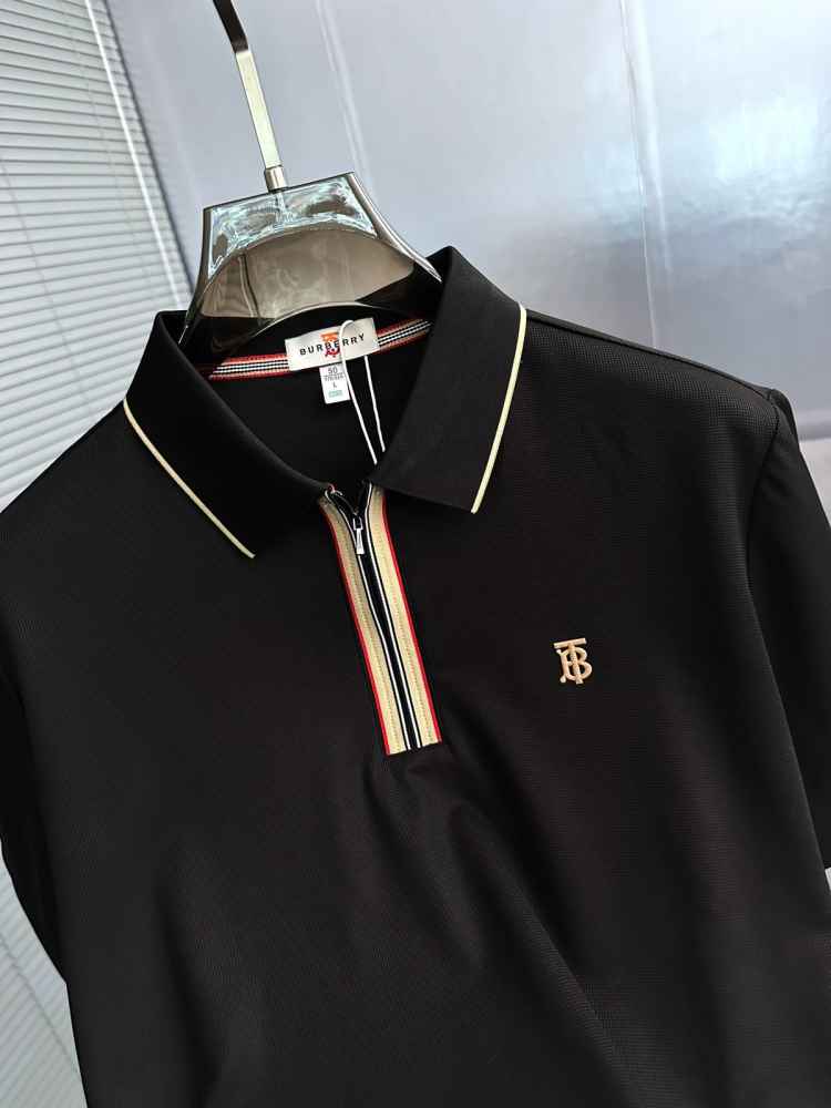 Burberry Black Premium Exclusive Polo T-shirt-thumb-2