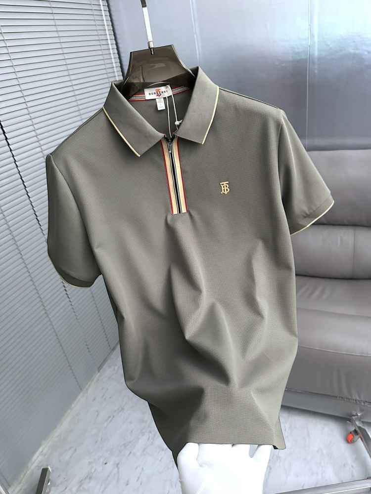 Burberry Grey Premium Exclusive Polo T-shirt-thumb-1