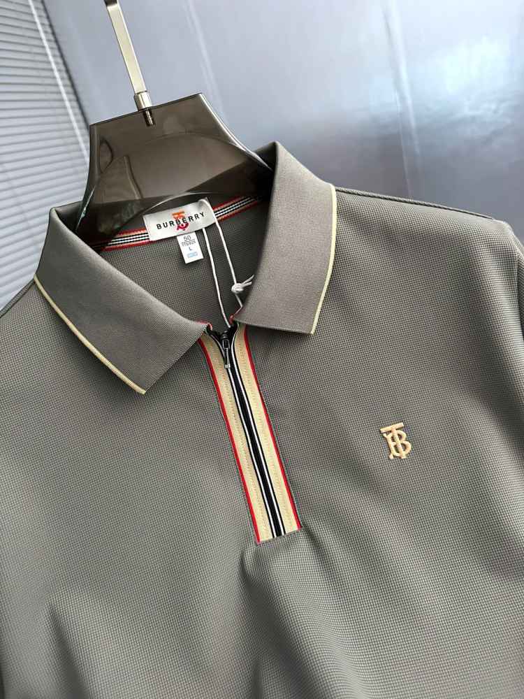 Burberry Grey Premium Exclusive Polo T-shirt-thumb-2