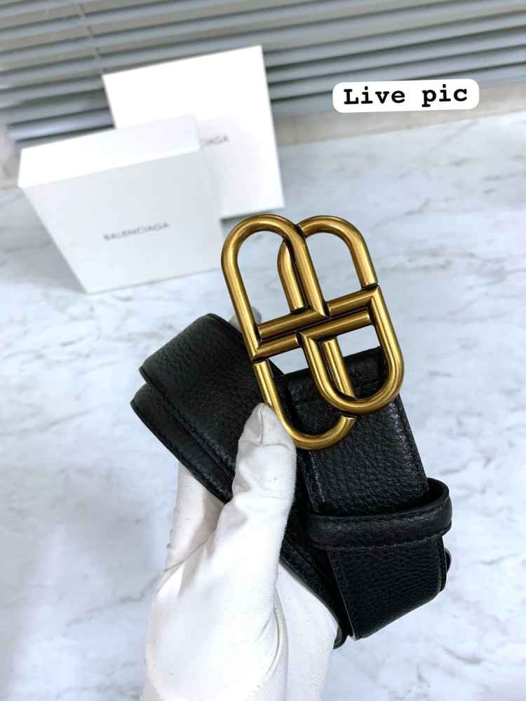 Balenciaga Black Premium Quality Leather Belt-thumb-6