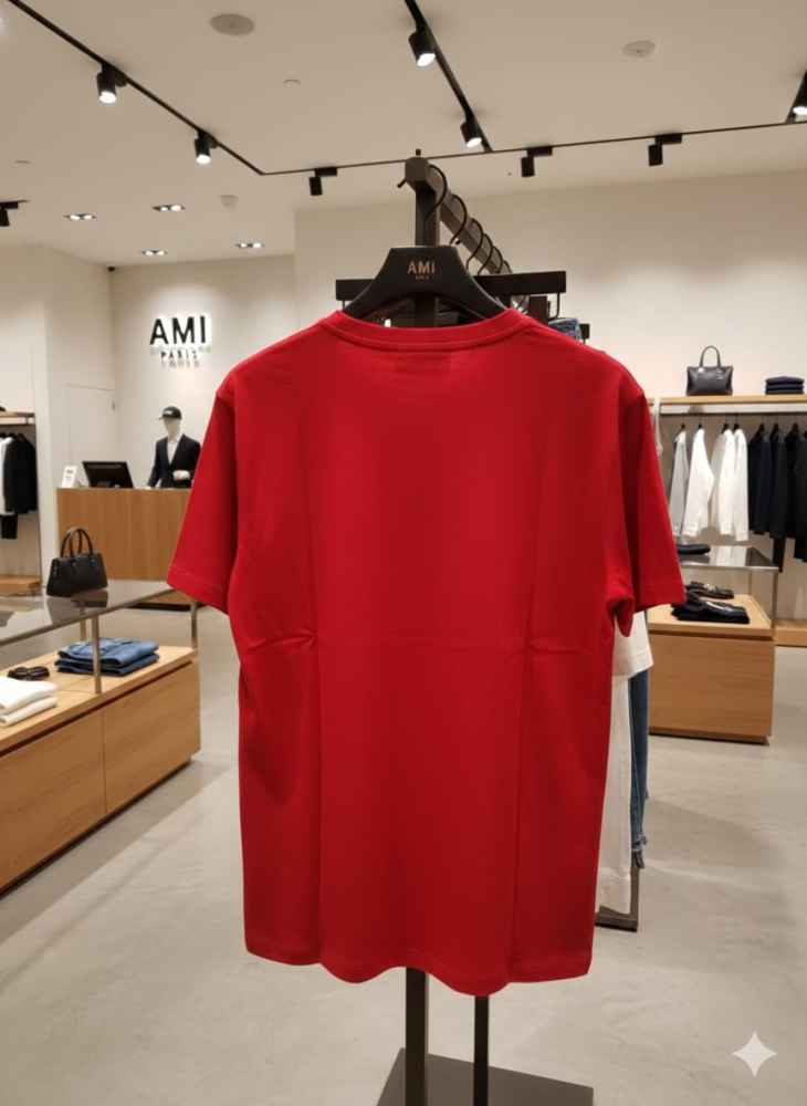 Ami Red Premium Quality Heart Logo T-shirt-3