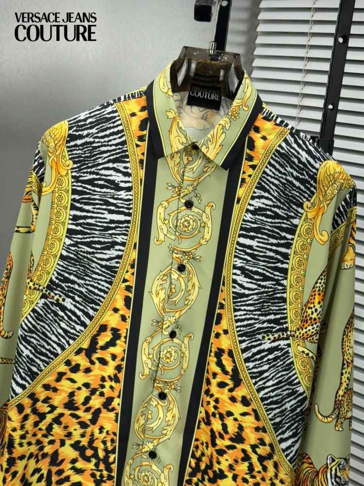 Versace Green Premium Quality Cotton Shirt-1