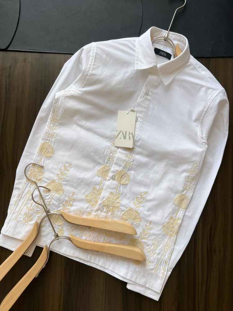 Zara White Premium Qaulity Cotton Shirt-thumb-0