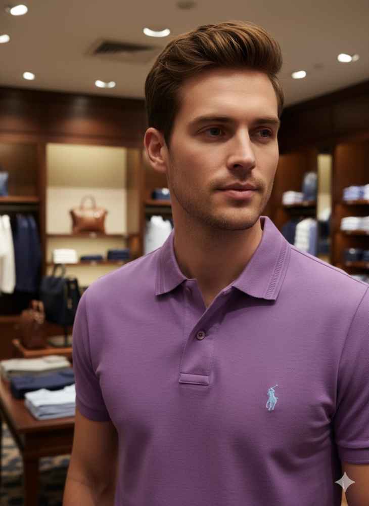 Ralph Lauren Purple Premium Collar T-shirt-1