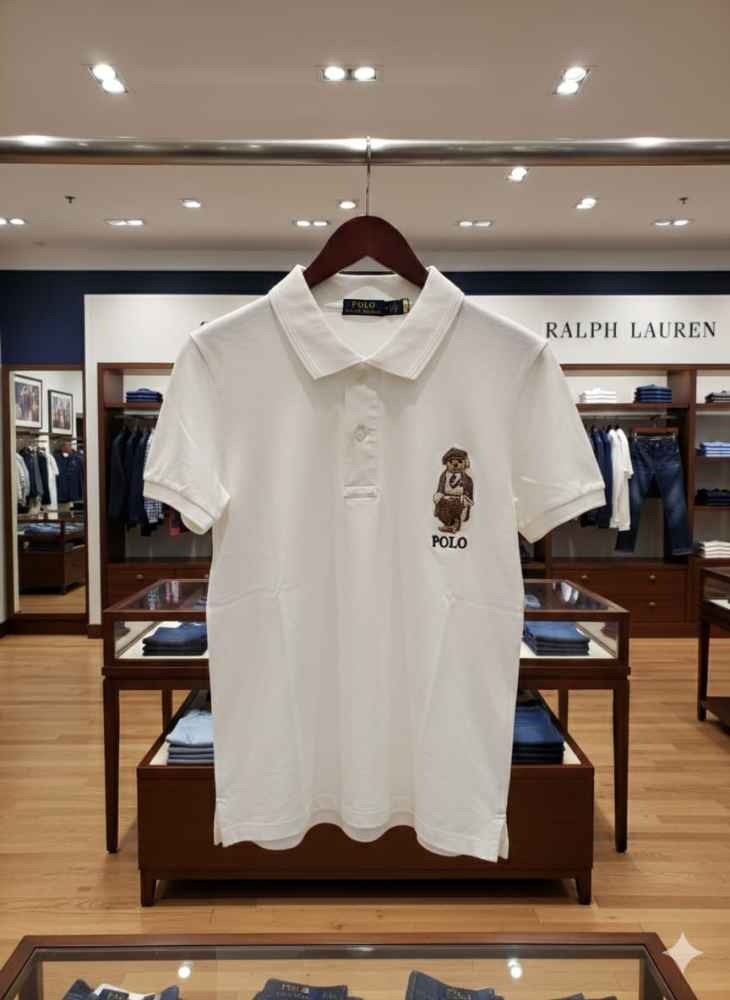 Ralph Lauren White Premium Collar T-shirt-thumb-0