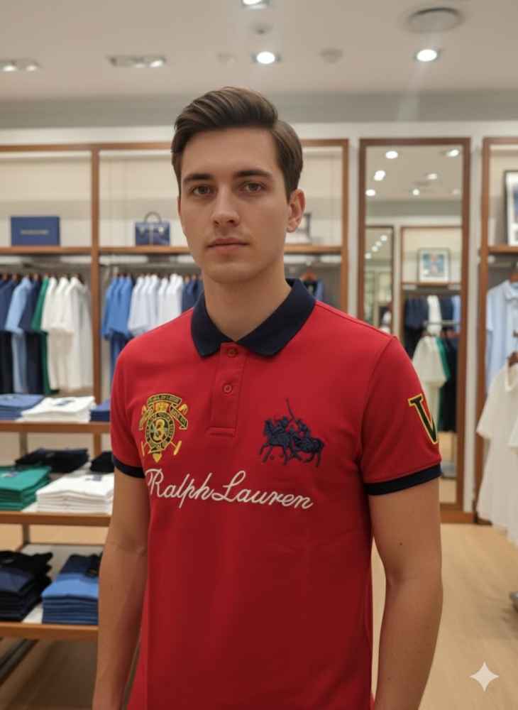 Ralph Lauren Red Premium Collar T-shirt-thumb-2