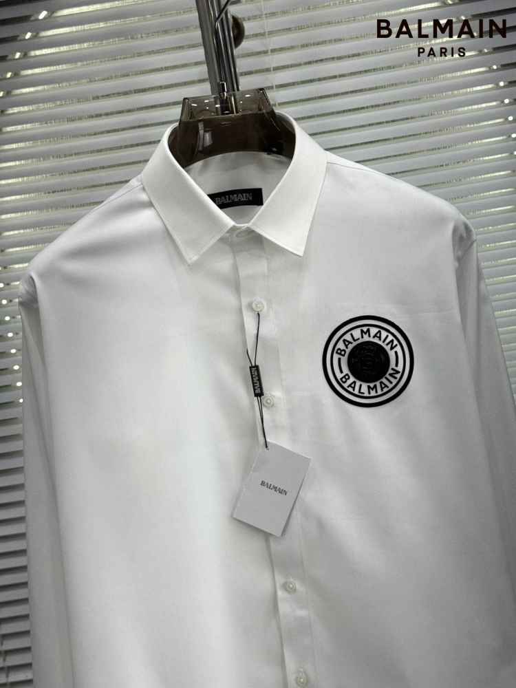Balmain Embroidered White Premium Cotton Shirt-2