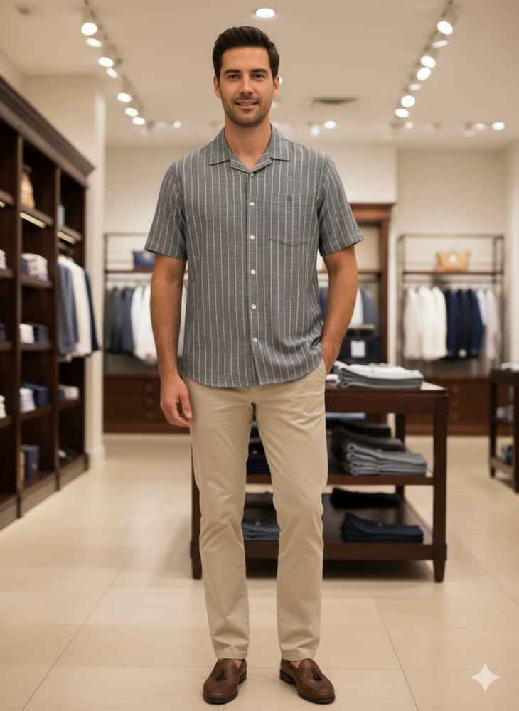 Brooks Brothers Grey Premium Cotton Shirt-1