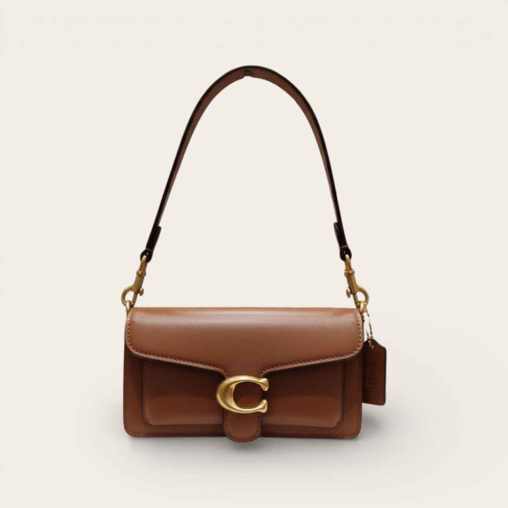 Coach C Logo Tabby 20 Brown Shoulder Bag-thumb-0