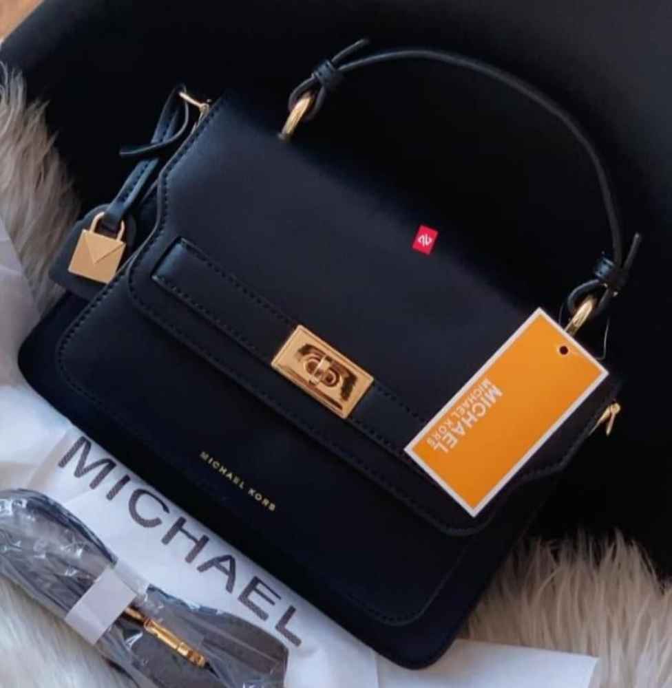 Michael Kors Kelly Black Top Handle Bag-thumb-0